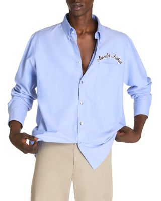 Cotton Embroidered Logo Button Down Shirt 