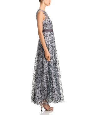 Sleeveless Boat Neck Ball Gown