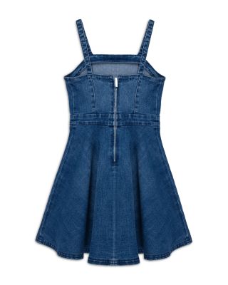 Girls' Studded Fit and Flare Denim Dress - Big Kid