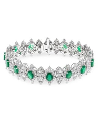 Bloomingdale's Fine Collection Emerald & Diamond Bracelet in 14K White Gold