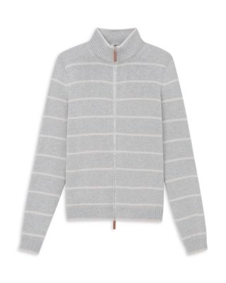 Striped Zip Front Sweater