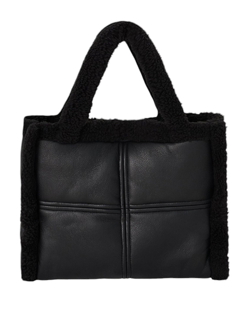 Lamarque Zoey Leather Tote In Black/black