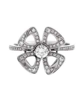 Pre-Owned Bvlgari Fiorever Ring 18K White Gold and Pave Diamonds