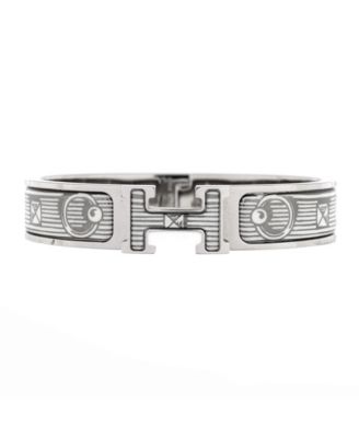Pre-Owned Hermes Narrow Clic H Bracelet Printed Enamel