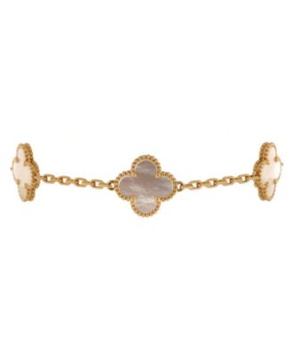 Pre-Owned Van Cleef & Arpels Vintage Alhambra 5 Motifs Bracelet 18K Gold and Mother of Pearl
