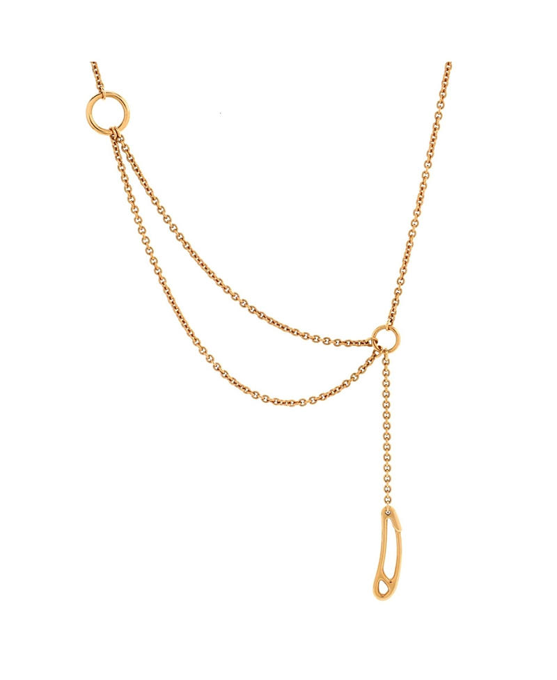Pre-Owned Hermes Chaine d'Ancre Punk Double Strand Necklace 18K Rose Gold
