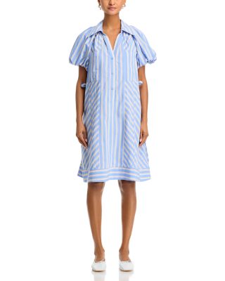 Puff Sleeve Short Shirt Dress