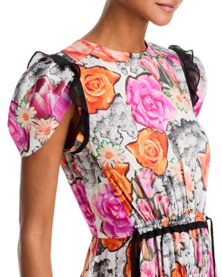 Floral Collage Soft Tulip Dress