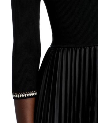 Mave 3/4 Sleeve Mixed Media Midi Dress