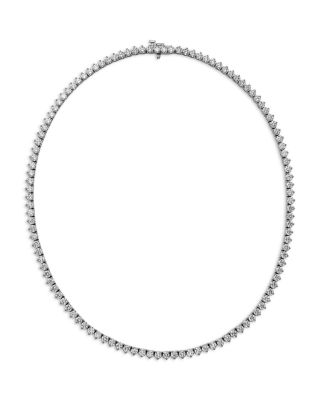 Bloomingdale's Fine Collection - Certified Lab Grown Diamond Tennis Necklace in 18K White Gold, 15.0 ct. t.w.