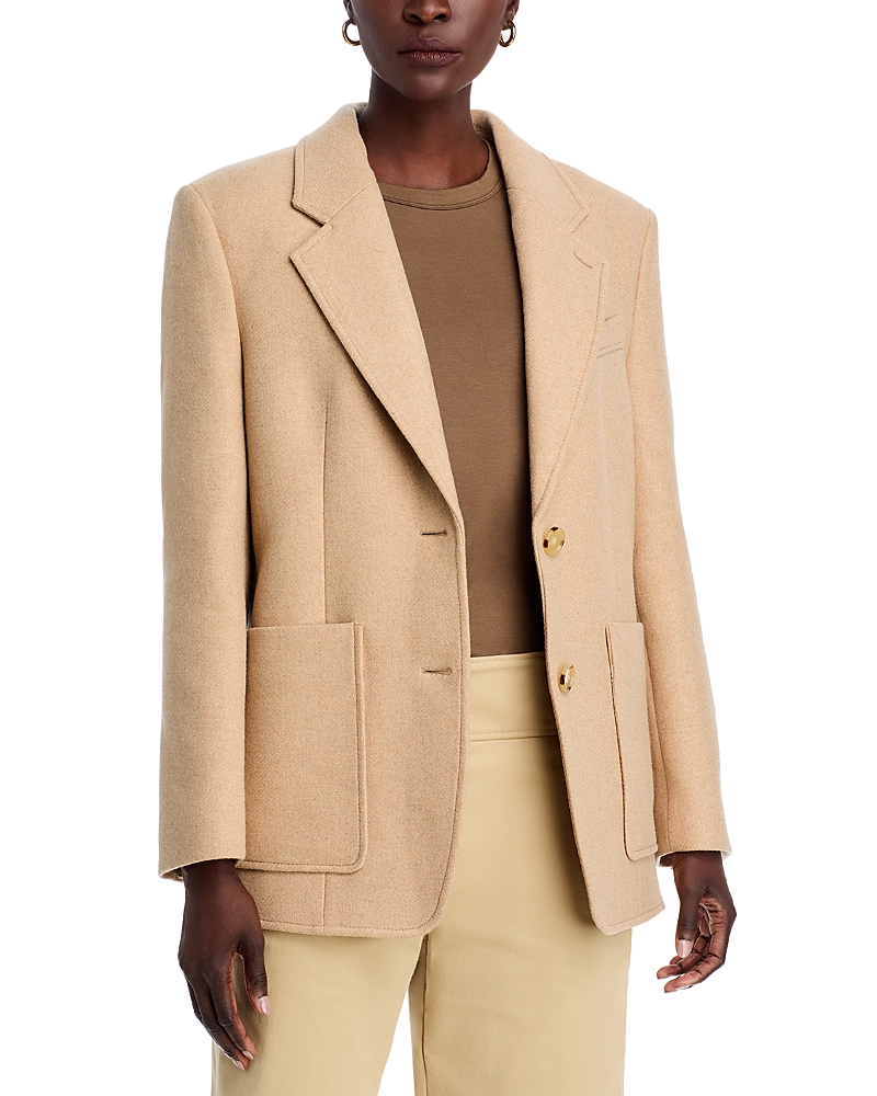 Hugo Boss Boss Jovanna Wool Blend Jacket In Light Beige