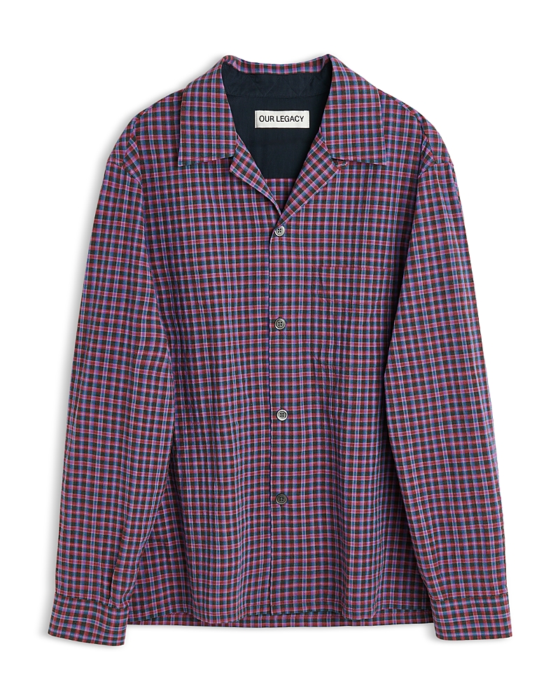 Our Legacy Heusen Convertible-collar Checked Cotton Shirt In Check