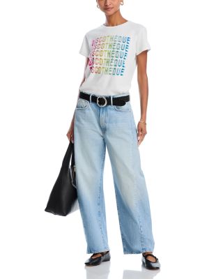 The Full Pipe Flood High Rise Barrel Jeans in Back Pedal	