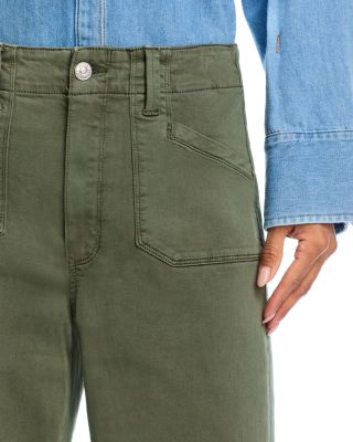 Anessa High Rise Wide Leg Ankle Jeans in Vintage Ivy Green