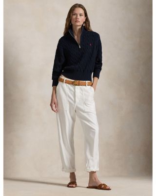 Quarter Zip Cable Knit Sweater