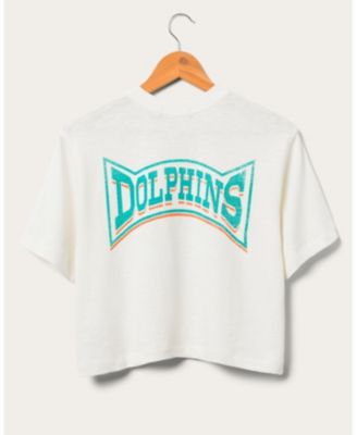  Women's NFL Miami Dolphins Mock Neck Crop Tee