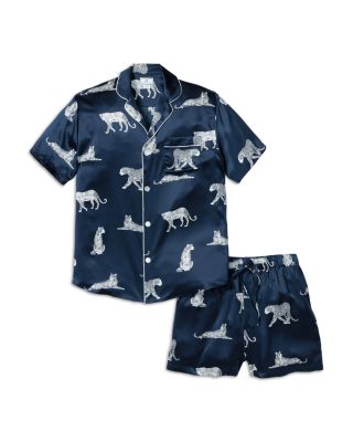 Panthère de Nuit Silk Printed Short Pajama Set