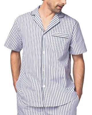 Brushed Cotton Twill Ticking Stripe Short Pajama Set