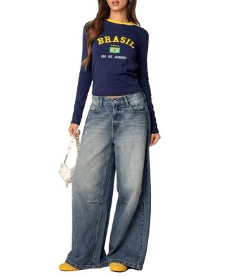 Brasil Embroidered Long Sleeve T Shirt