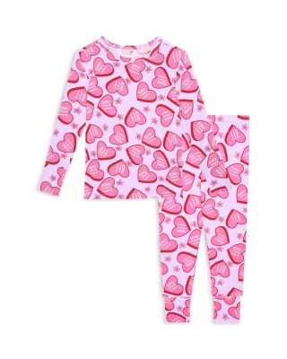 Posh Peanut - Unisex Heart Pajama Set - Baby, Little Kid