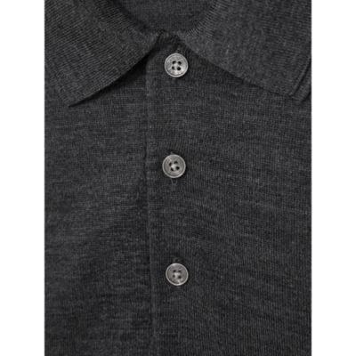 Regular Fit Quarter Button Merino Wool Polo Sweater 