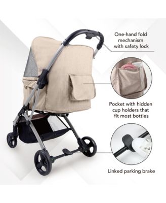 ibiyaya Evolution Speedy Fold Pet Buggy, Best Foldable Dog-Cat Pet Stroller, 4-Wheel Medium Dog Buggy