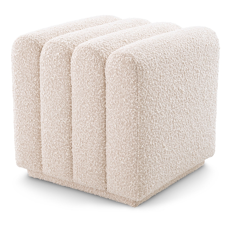 Eichholtz Bente Boucle Cream Stool In Boucle Cream