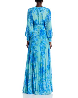  Floral Print Pleated Dress