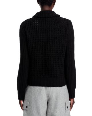 Mixed Media Wool & Cashmere Zip Up Cardigan