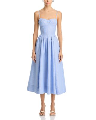 kittiya sleeveless a-line midi-dress in buttercream by simkhai Kittiya Midi Dress - White