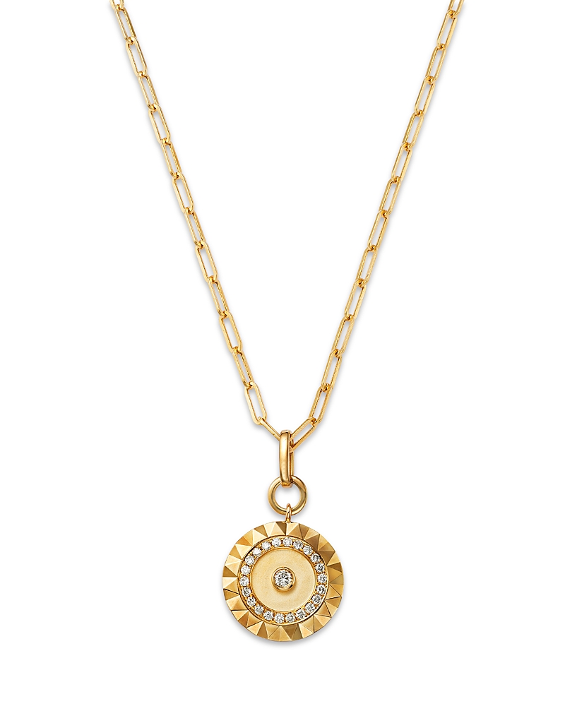 Bloomingdale's Fine Collection Diamond Circle Pendant Necklace In 14k Yellow Gold, 0.28 Ct. T. W. In Gold