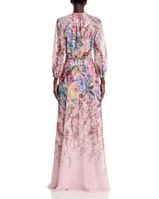 Chiffon Floral Print A Line Dress