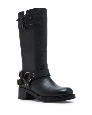 STEVE MADDEN - Women's Astor Multi Buckle Tall Block Heel Boots