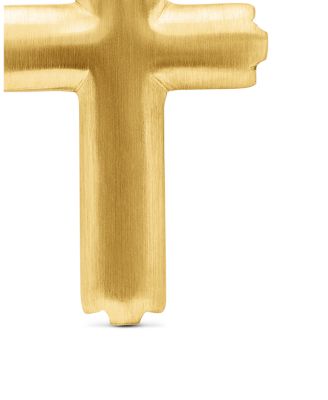 Men's Deco Cross Pendant in 18K Yellow Gold, 34mm