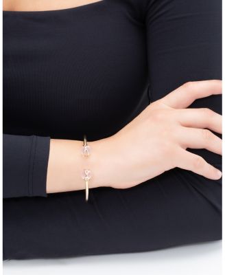 18K Yellow Gold Prisma Rose Quartz Bangle Bracelet