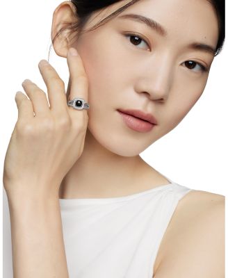 Petite Albion Ring with Black Onyx & Diamonds