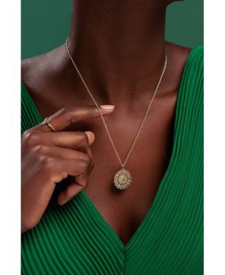 Wicked x Sydney Evan 14K Yellow Gold Emerald Filigree Pendant Necklace, 16"