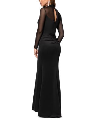 Long Scuba Illusion Dress - Exclusive