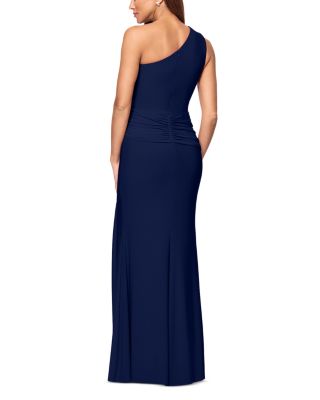 Acka. sheer shoulder dress 【size1】 Black One Shoulder Maxi Dress With Slit | Maxi Dresses