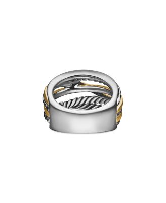 Crossover Wide Ring with 14K Gold