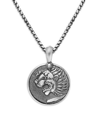 Men's Petrvs&reg; Lion Amulet in Sterling Silver, 35mm