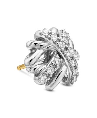 Crossover Earrings with Diamonds