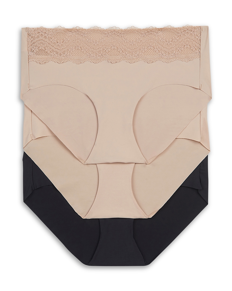B.tempt'd By Wacoal B.bare Assorted 3-pack Hipster Panties In Au Natural/night