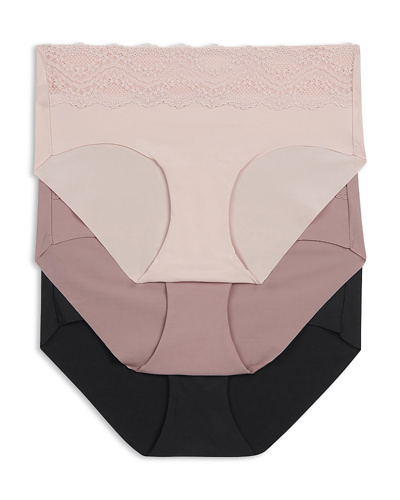 B.tempt'd By Wacoal B.bare Assorted 3-pack Hipster Panties In Rose Smoke/antler/night
