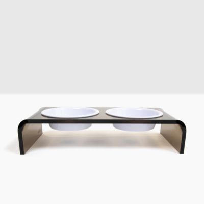 Small Bronze Pet Feeder, 1 Pint Bowls