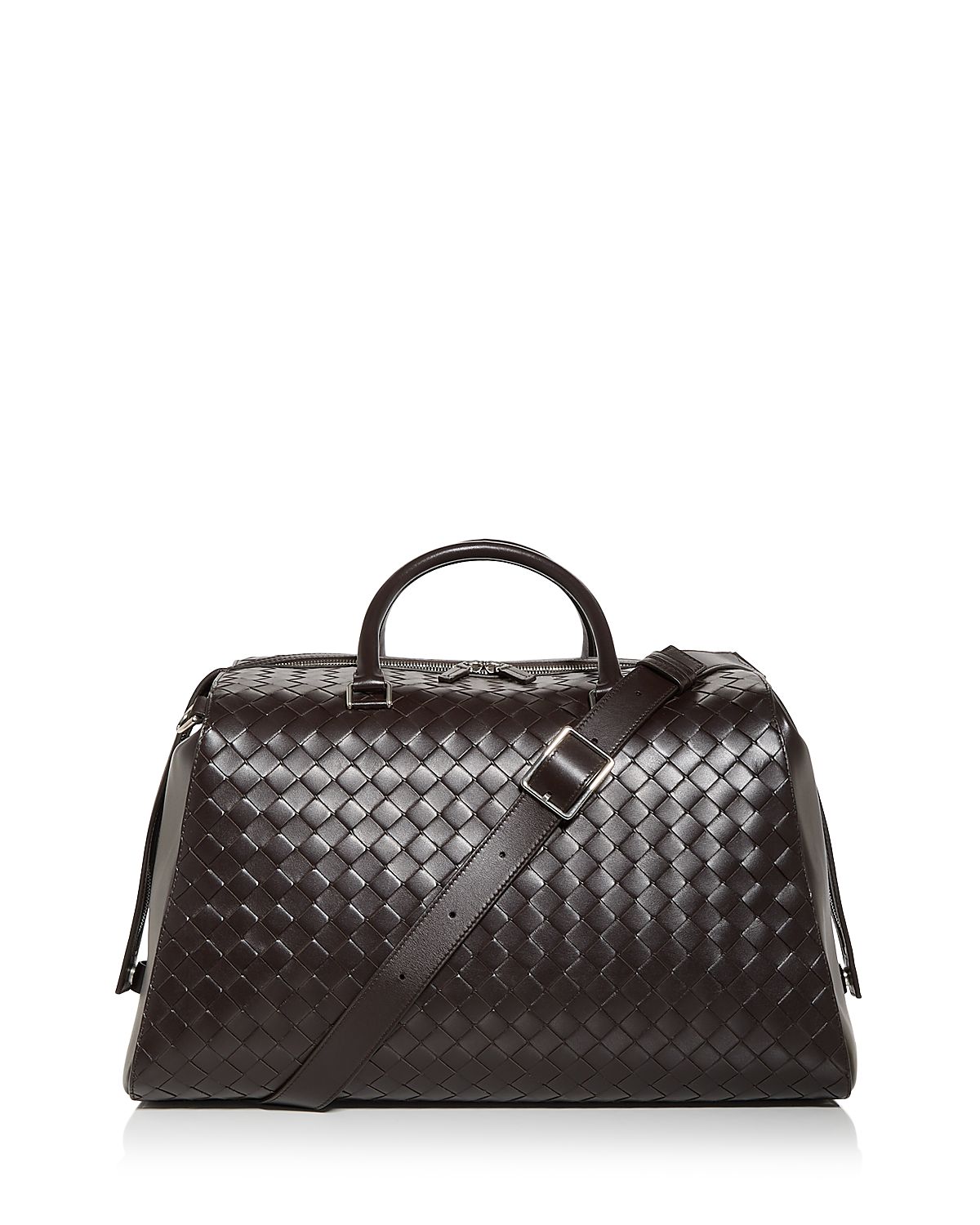 Bottega Veneta Zip Tape Intrecciato Leather Weekender Bag
