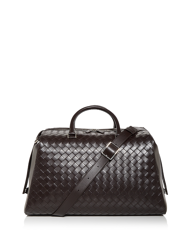 BOTTEGA VENETA ZIP TAPE INTRECCIATO LEATHER WEEKENDER BAG