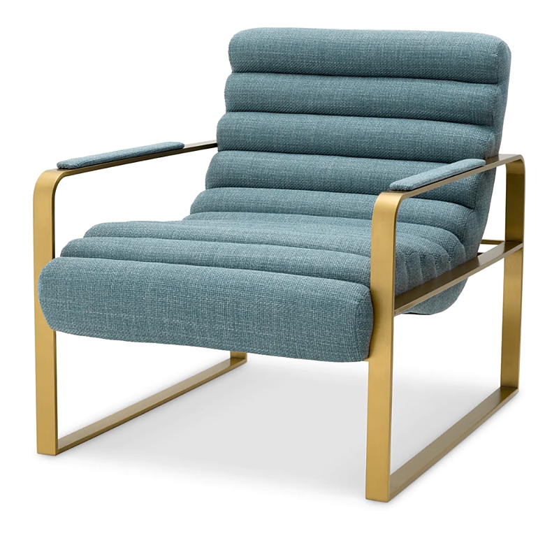 Eichholtz Olsen Chair In Brushed Brass Finish - Scalea Blue