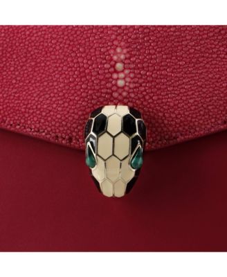 Serpenti Forever Square Shoulder Bag Leather and Stingray