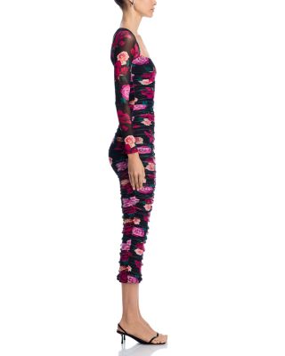 Maggie Ruched Square Neck Dress